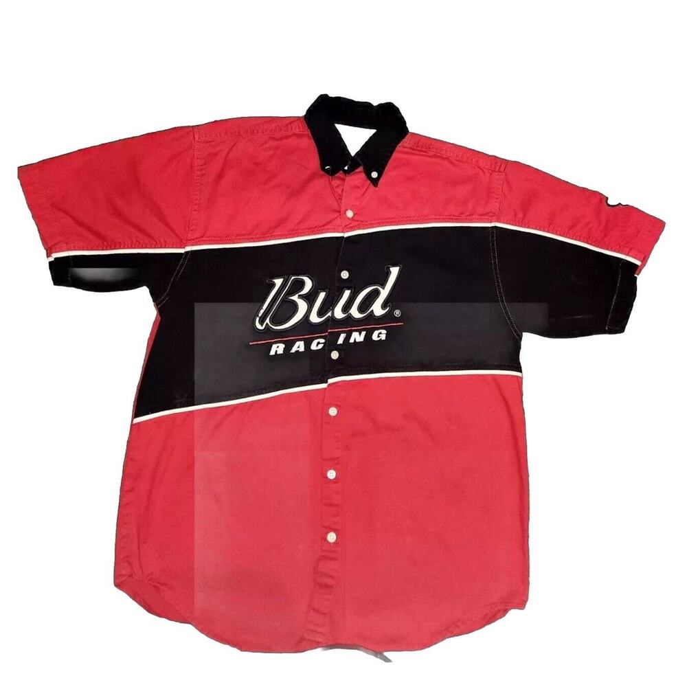 Dale Earnhardt Jr Bud Racing Winners Circle Button Up Mens Shirt NASCAR Race XL